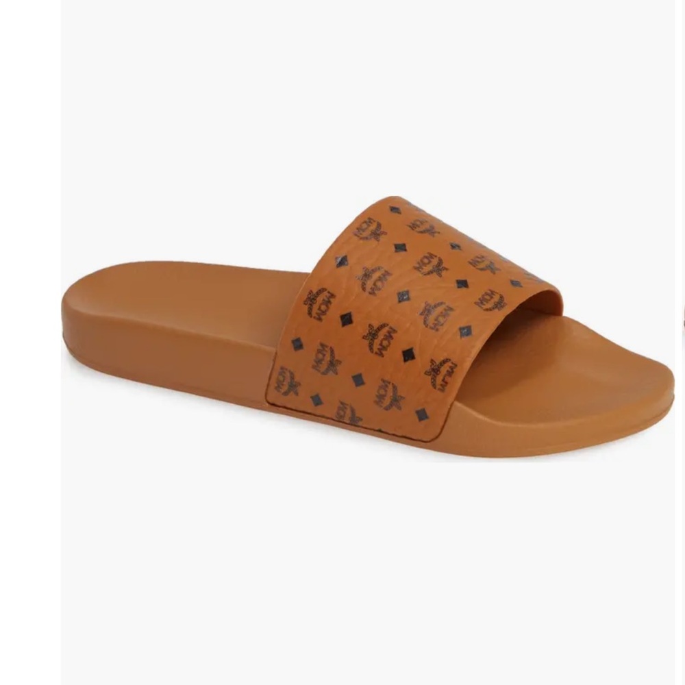 MCM Tan Men's Slide Sandals